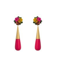 Boucles d'oreilles Flamenco Larme - Accessoires flamenco <b>Coleur - Fuschia, Tailles - L</b>