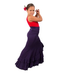 Jupe Flamenco Enfant, Modele Salon <b>Coleur - Violet, Tailles - 4</b>