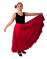 Jupe de Danse Flamenco Fille, Mod: MC2 <b>Coleur - Rouge, Tailles - 4</b>