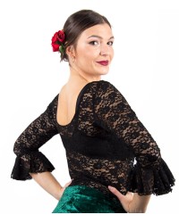 Haut Flamenco à Dentelle <b>Coleur - Noir, Tailles - XS</b>