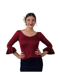 Hauts en tricot de danse flamenco <b>Coleur - Bordeaux, Tailles - XS</b>