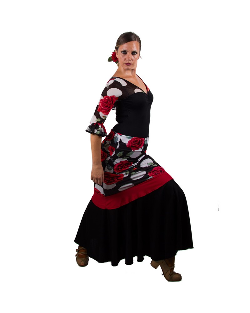 perfeclan Jupe de Danse Flamenco Longue en Maille Paillettes Silhouette Parfaite pour Femmes