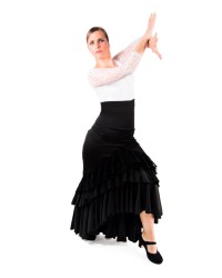 Jupe de flamenco pour danse <b>Coleur - Noir, Tailles - XL</b>