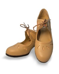 Chaussures de Danse Flamenco <b>Coleur - Beige, Matériel - Cuir, Tailles - 33</b>