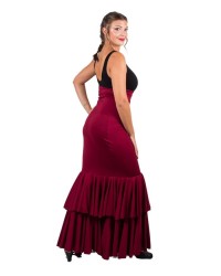 Jupe de Flamenco pour Femme - Fandango <b>Coleur - Bordeaux, Tailles - XS</b>