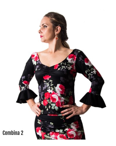 Flamenco Haut à Fleurs Motifs