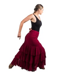 Jupe de Flamenco pour femmes <b>Coleur - Bordeaux, Tailles - L</b>
