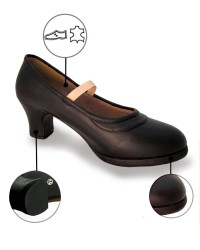 Chaussures de flamenco à semelle double  Sans Clous <b>Coleur - Noir, Tailles - 35</b>