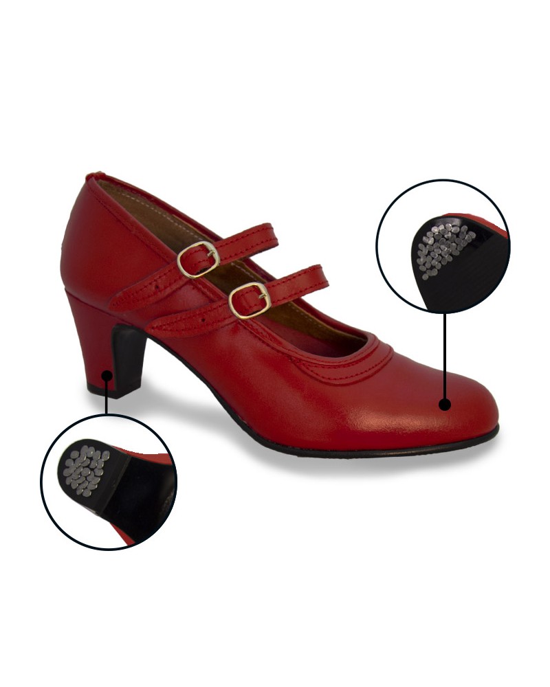Chaussures Flamenco en Cuir 2 Sangles