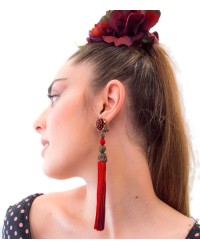 Boucles d'oreilles de Flamenco <b>Coleur - Rouge, Tailles - L</b>