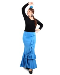 Jupe de Flamenco Taille Normal, Mod. Salon <b>Coleur - Bleu , Tailles - XL</b>