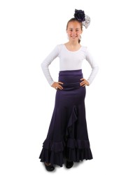 Jupe Flamenco Enfant, Modele Salon <b>Coleur - Violet, Tailles - 6</b>