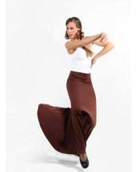 Jupe De Flamenco, Sacromonte, Taille Haute <b>Coleur - Marron, Tailles - S</b>