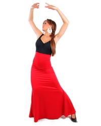 Jupe De Flamenco, Sacromonte, Taille Haute <b>Coleur - Rouge, Tailles - XS</b>