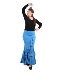 Jupe de Flamenco Taille Normal, Mod. Salon <b>Coleur - Bleu , Tailles - S</b>