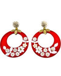 Boucles d'oreilles Flamenco <b>Coleur - Or/Rouge, Tailles - L</b>