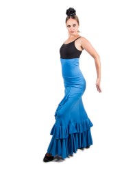 Jupe de Flamenco, Salon, Taille Haute <b>Coleur - Bleu , Tailles - XS</b>