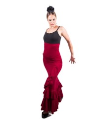 Jupe de Flamenco, Salon, Taille Haute <b>Coleur - Bordeaux, Tailles - XL</b>