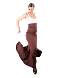 Jupe De Flamenco, Sacromonte, Taille Haute <b>Coleur - Marron, Tailles - XS</b>