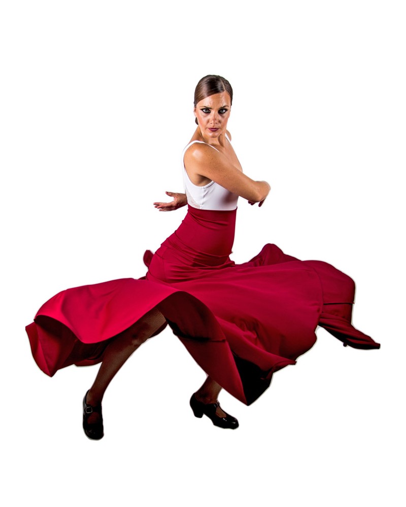 Jupe de Danse Flamenco, Mod: 8 Godet, Taille Haute
