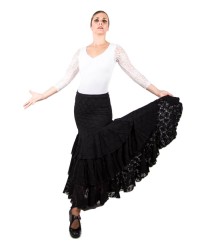 Jupe de Flamenco pour femmes <b>Coleur - Noir, Tailles - L</b>