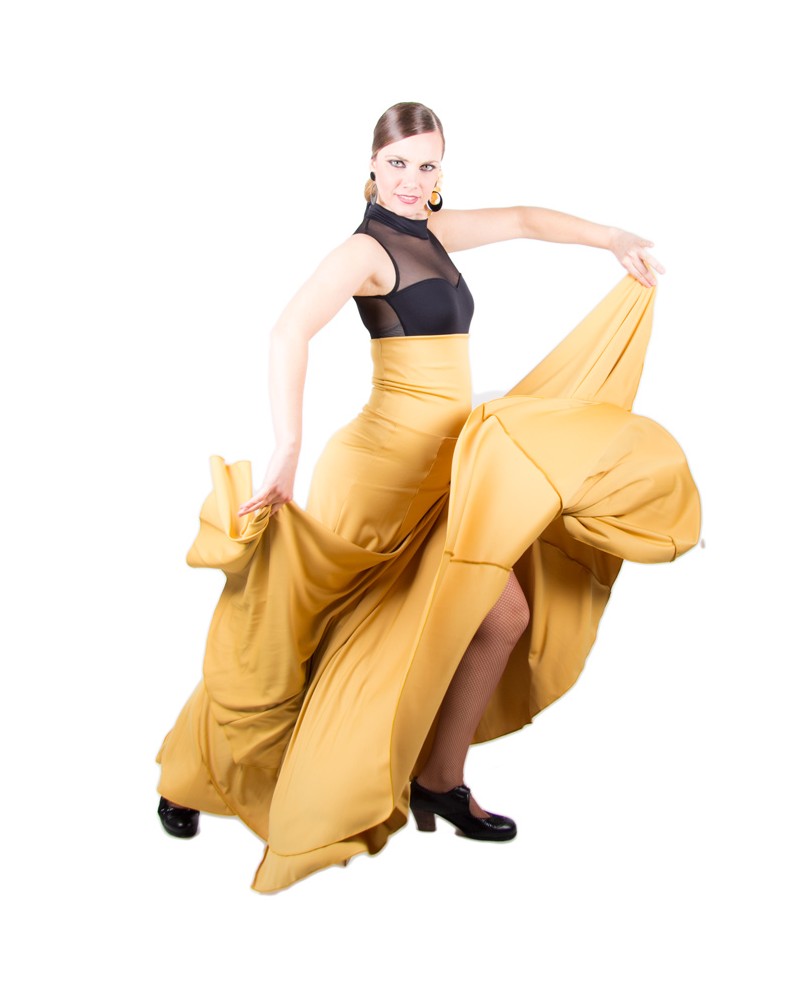 Jupe de Danse Flamenco, Mod: 8 Godet, Taille Haute