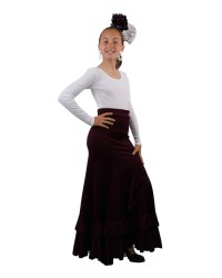 Jupe Flamenco Enfant, Modele Salon <b>Coleur - Aubergine, Tailles - 4</b>