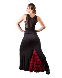 Jupe de Danse Flamenco <b>Coleur - Noir/Rou/Noir, Tailles - XS</b>